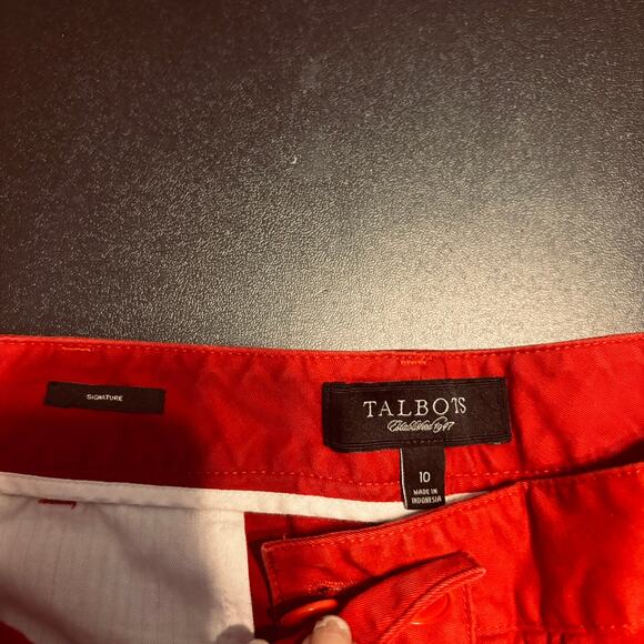 Talbots Signature Women Cropped Capri Pants Size 10 Red - Picture 7 of 8